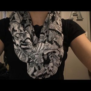 Black and white tribal infinity scarf